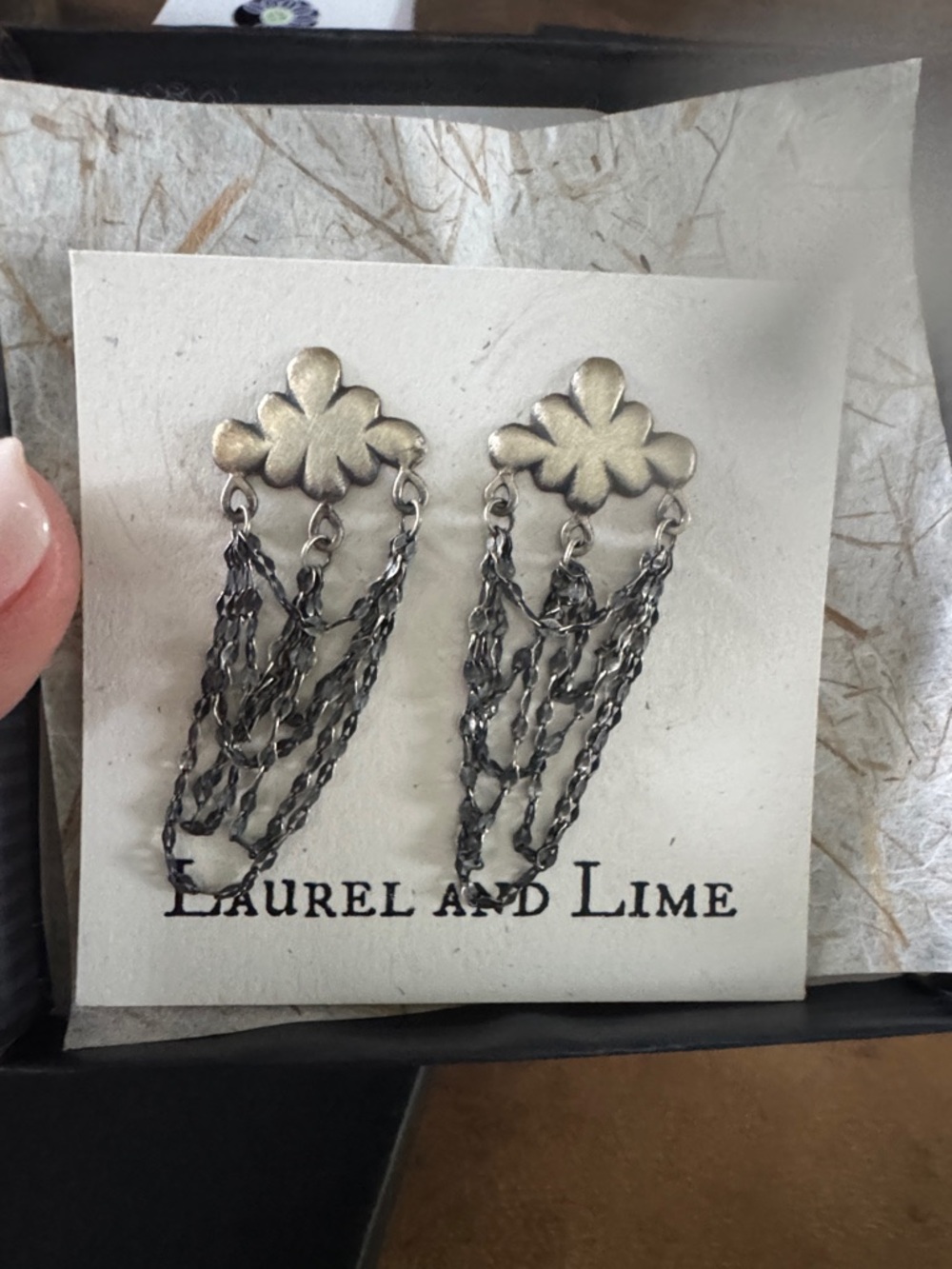 Sterling Silver Cloud Chain Drop Earrings - Silver